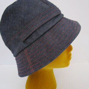 Denim Blue Bucket Brim Hat Packables New York Handmade